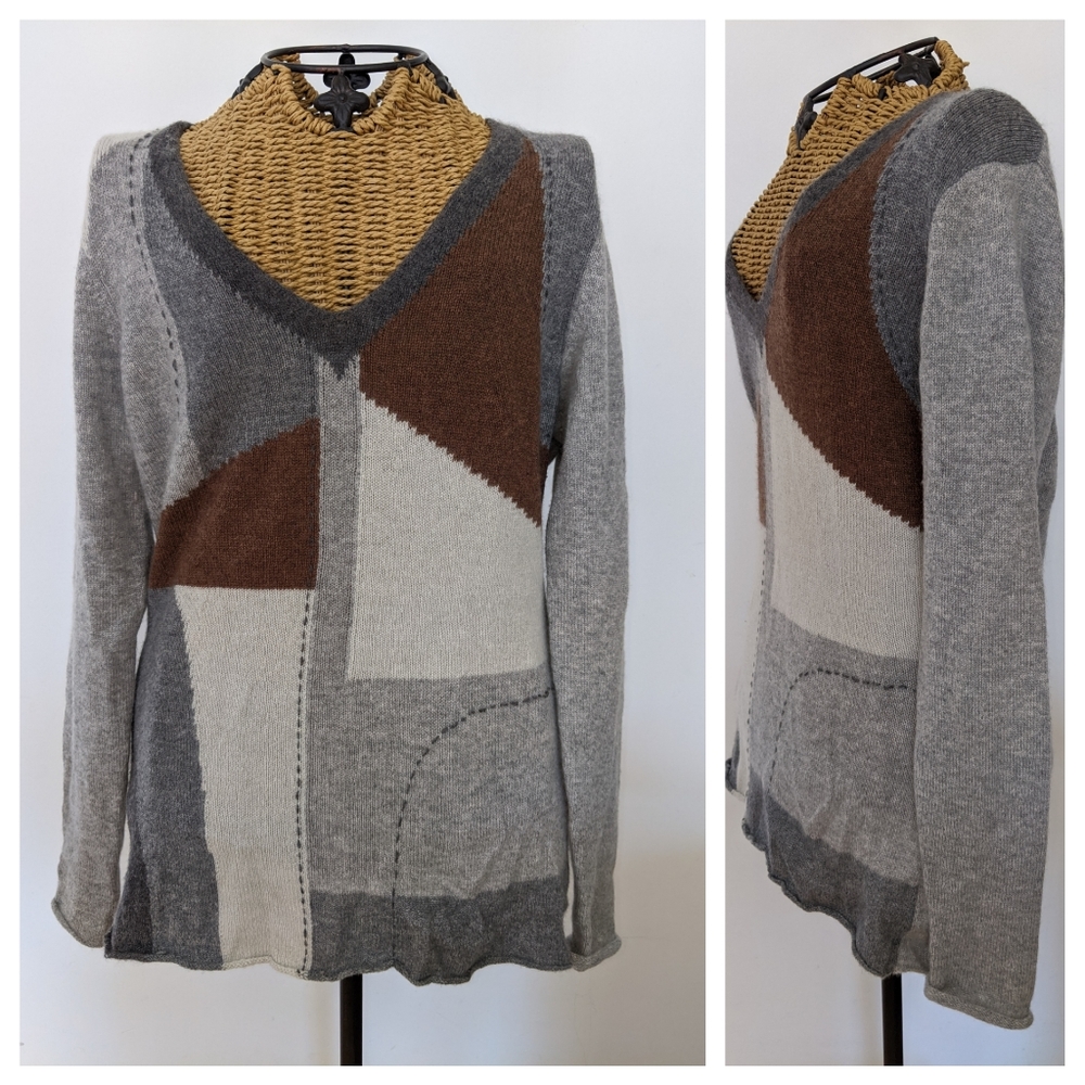 Patchwork Cashmere Sweater M